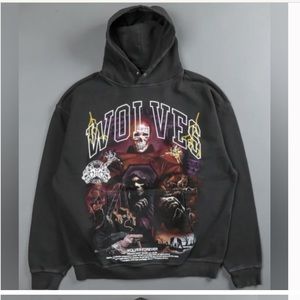 Darc Sport Mori Awaits "Vintage Pierce" Unisex Hoodie in Wolf Gray - M